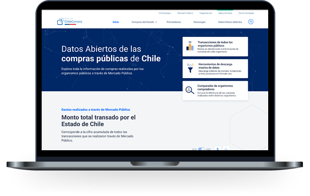Open Data for ChileCompra interface mockup